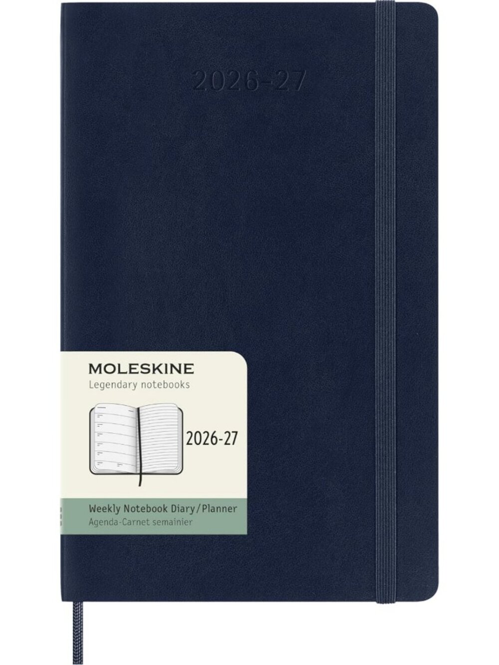 Large Sapphire Blue Softcover 18-Month Weekly Planner | 2026-27 Organizer